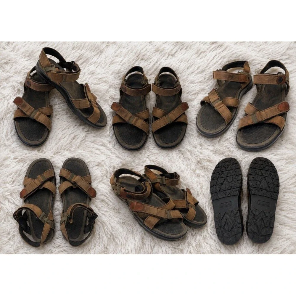 Vintage Timberland 95081 Men’s Brown Leather Hiking Sandals  Sz 10M Gorpcore